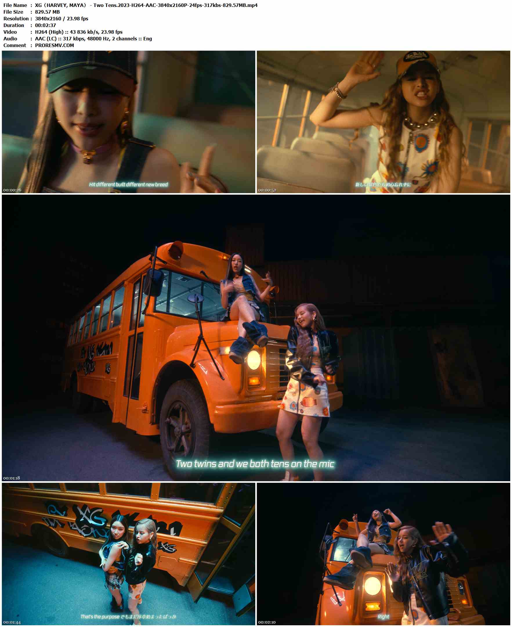 XG（HARVEY, MAYA） - Two Tens.2023-H264-AAC-3840x2160P-24fps-317kbs-829.57MB官方MV_高清MV